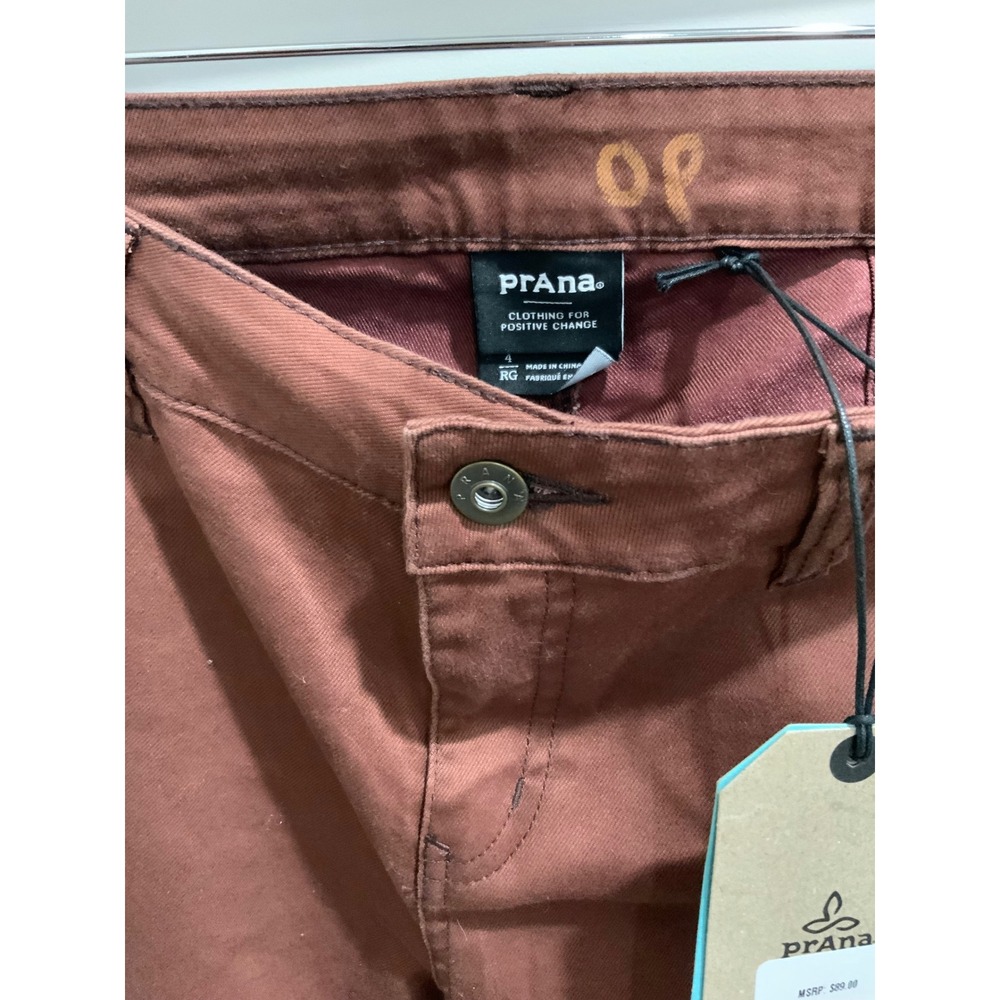 Prana Kayla Crop Chino Pants Womens 4 Manzanita Red‎ Stretch Cotton Casual - Picture 3 of 6